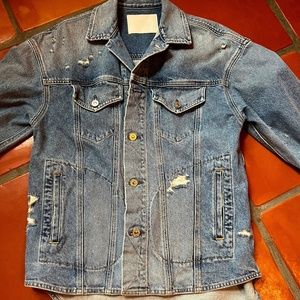 Citizens of Humanity Dolly Distressed Belted Jeans Denim Jacket XS Excellent